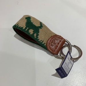 Hunting Dog Silhouette Needlepoint Key Fob by Smathers and Branson